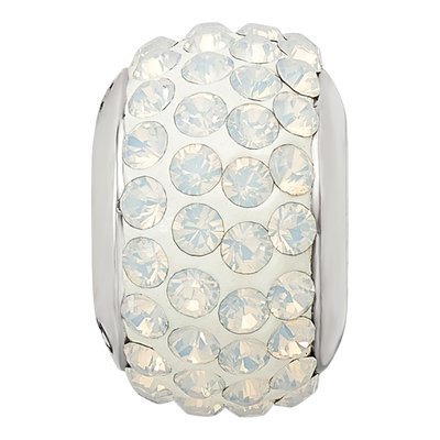 Sterling Silver Crystal Cream Bead – view 6