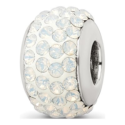 Sterling Silver Crystal Cream Bead