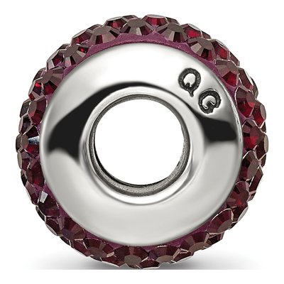 Sterling Silver Crystal Crimson Bead – view 4