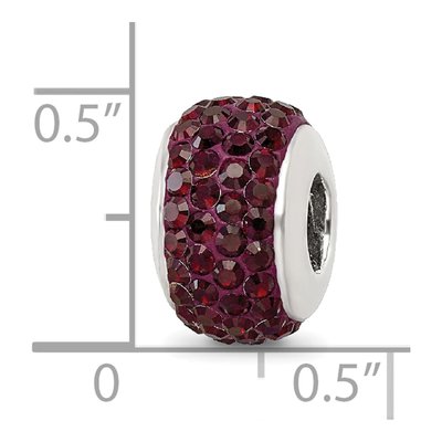 Sterling Silver Crystal Crimson Bead – view 5