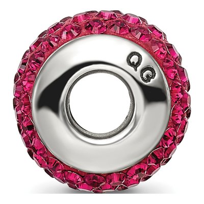 Sterling Silver Crystal Maroon Bead – view 4