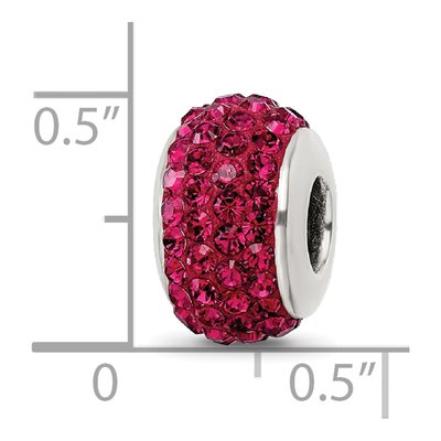 Sterling Silver Crystal Maroon Bead – view 5