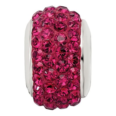 Sterling Silver Crystal Maroon Bead – view 6