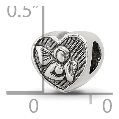 Sterling Silver Angel Heart Bead – view 6