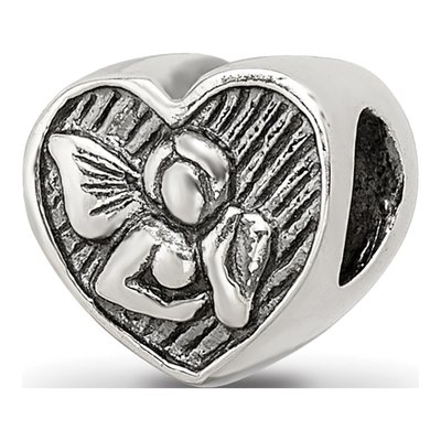 Sterling Silver Angel Heart Bead
