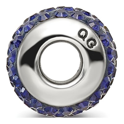 Sterling Silver Crystal Navy Bead – view 4