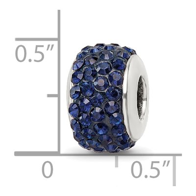 Sterling Silver Crystal Navy Bead – view 6