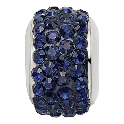 Sterling Silver Crystal Navy Bead – view 7