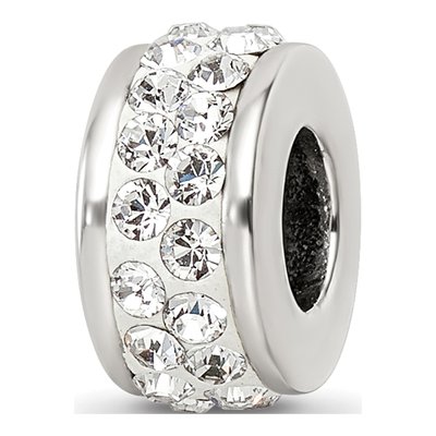 Sterling Silver Crystal Double Row Bead
