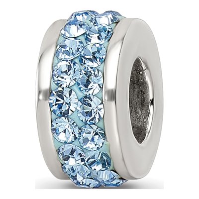 Sterling Silver Crystal Double Row Bead