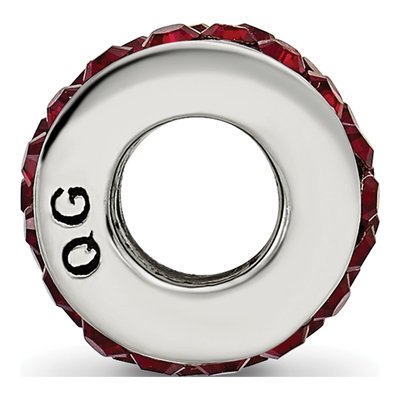 Sterling Silver Crystal Maroon Bead – view 4