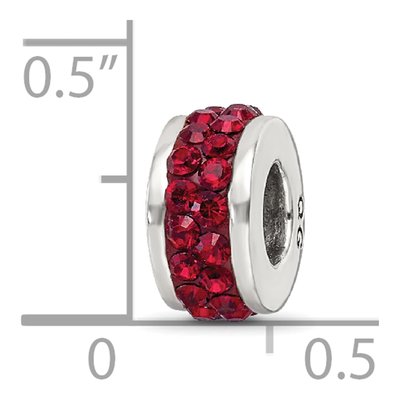 Sterling Silver Crystal Maroon Bead – view 5