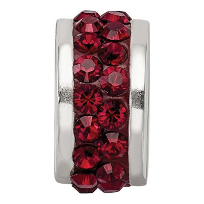 Sterling Silver Crystal Maroon Bead – view 6