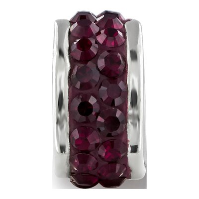 Sterling Silver Crystal Maroon Bead – view 7