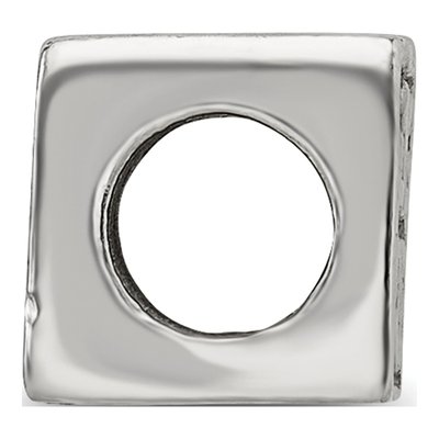 Sterling Silver Heart Cube Bead – view 4