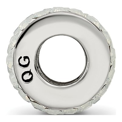 Sterling Silver Crystal Cream Bead – view 4