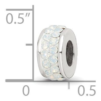 Sterling Silver Crystal Cream Bead – view 5