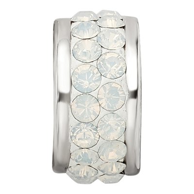 Sterling Silver Crystal Cream Bead – view 6
