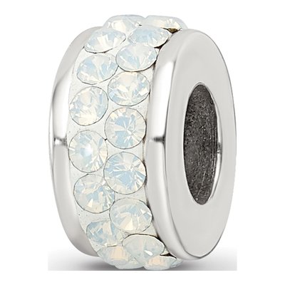 Sterling Silver Crystal Cream Bead