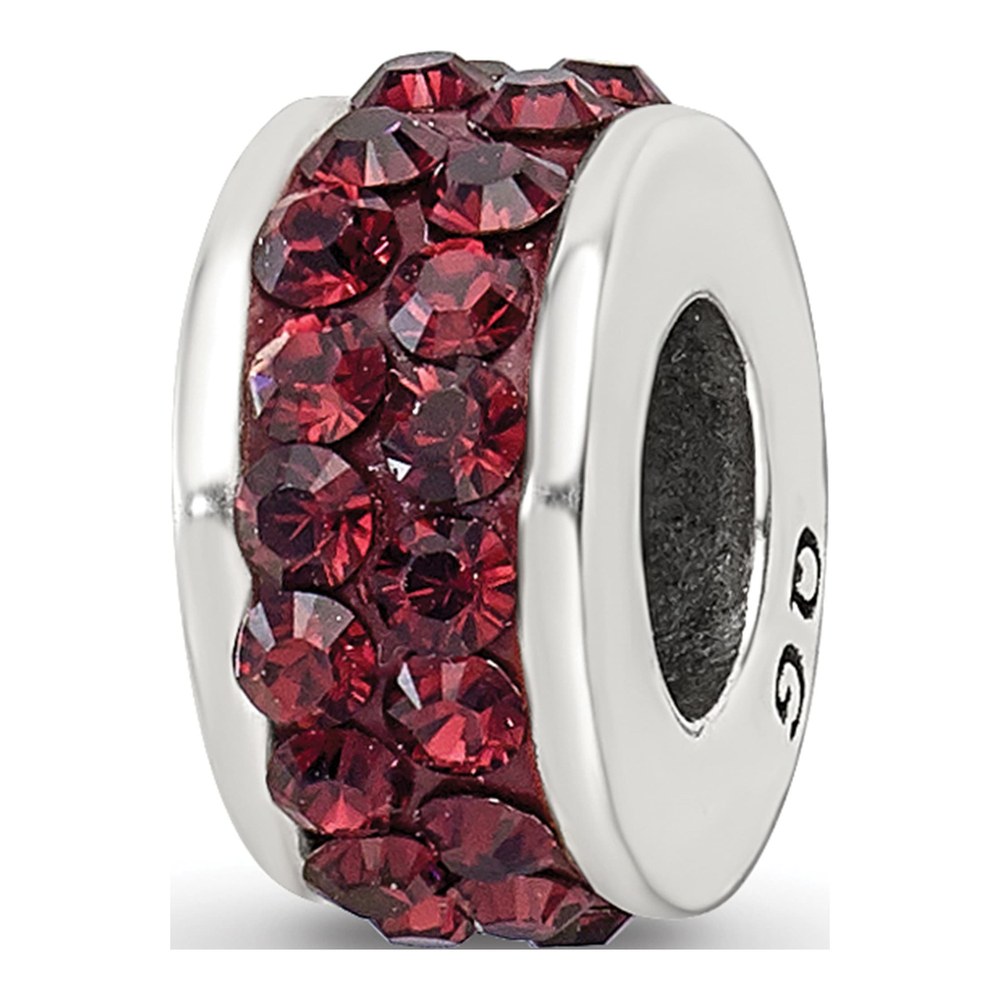 Sterling Silver Crystal Crimson Bead