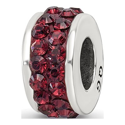 Sterling Silver Crystal Crimson Bead