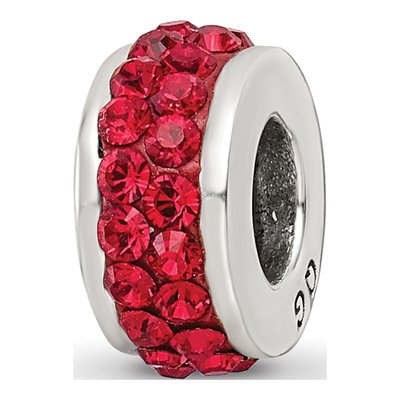 Sterling Silver Crystal Scarlet Bead