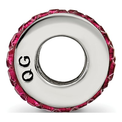 Sterling Silver Crystal Maroon Bead – view 4