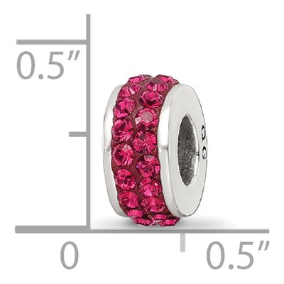 Sterling Silver Crystal Maroon Bead – view 5