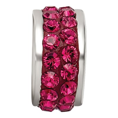 Sterling Silver Crystal Maroon Bead – view 6