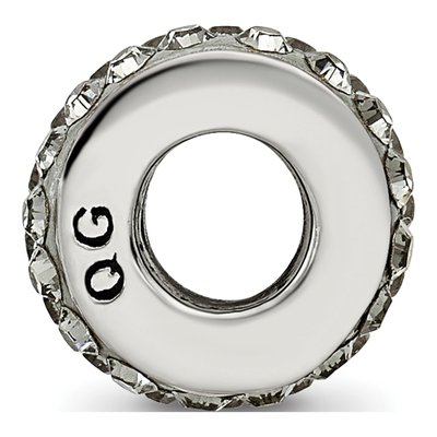 Sterling Silver Crystal Silver-Grey Bead – view 4