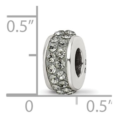 Sterling Silver Crystal Silver-Grey Bead – view 5