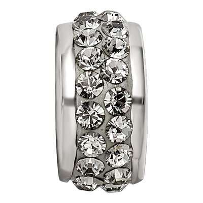Sterling Silver Crystal Silver-Grey Bead – view 6