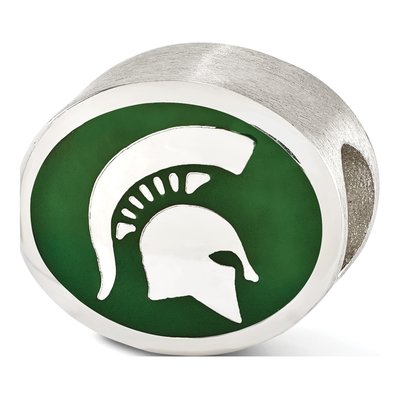 Sterling Silver Michigan State Enamel Bead – view 2