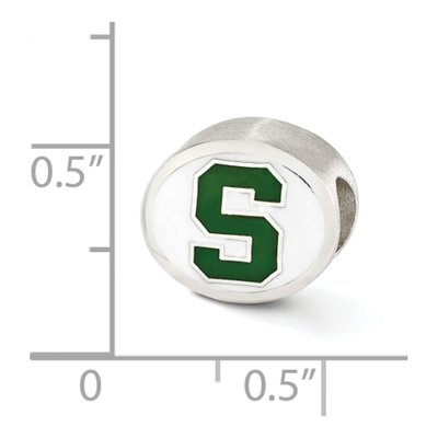 Sterling Silver Michigan State Enamel Bead – view 3