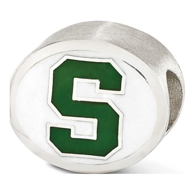 Sterling Silver Michigan State Enamel Bead