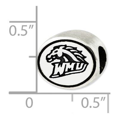 Western Michigan University Sterling Silver Antiqued Bead – view 4