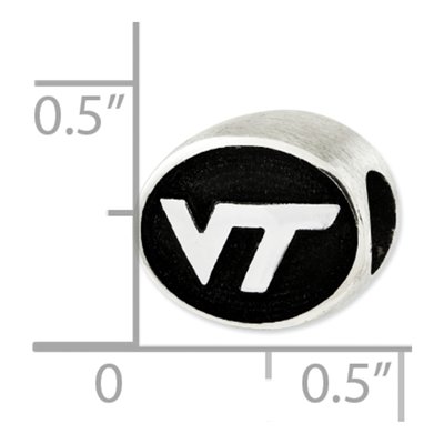 Virginia Tech Sterling Silver Antiqued Bead – view 4