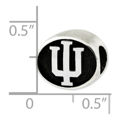 Indiana University Sterling Silver Antiqued Bead – view 5
