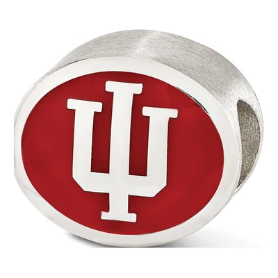 Sterling Silver Indiana University Enamel Bead – view 2