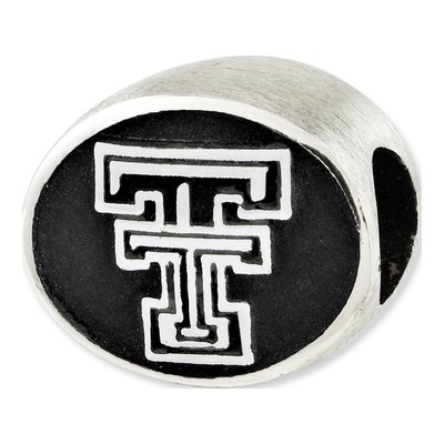 Texas Tech University Sterling Silver Antiqued Bead
