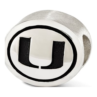 University of Miami Sterling Silver Antiqued Bead – view 4