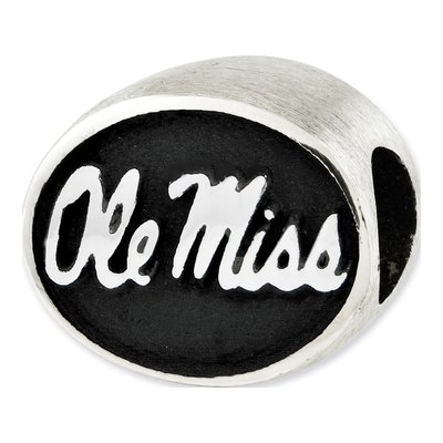 University of Mississippi Sterling Silver Antiqued Bead