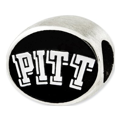 University of Pittsburgh Sterling Silver Antiqued Bead