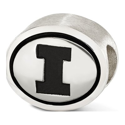 University of Illinois Sterling Silver Antiqued Bead – view 4