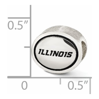 University of Illinois Sterling Silver Antiqued Bead – view 5