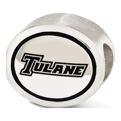 Tulane University Sterling Silver Antiqued Bead – view 4