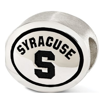 Syracuse University Sterling Silver Antiqued Bead