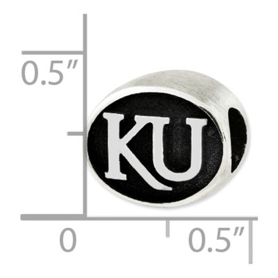 University of Kansas Sterling Silver Antiqued Bead – view 5