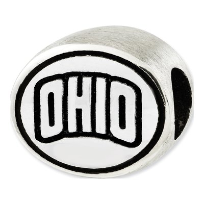 Ohio University Sterling Silver Antiqued Bead – view 4