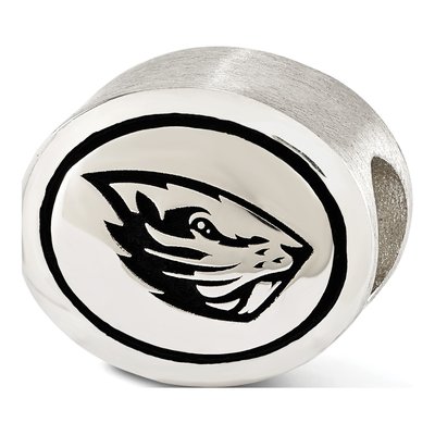 Oregon State University Sterling Silver Antiqued Bead